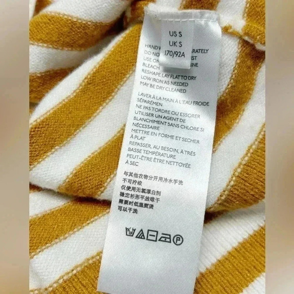 Anthropologie Jillian Striped Flutter Sleeve Sweater Size Small - Picture 9 of 10